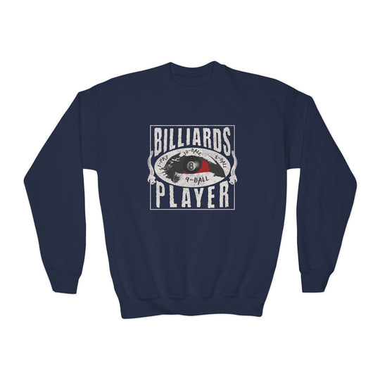 Billiards Player - Eye of the Storm - Unisex Youth Crewneck Sweatshirt