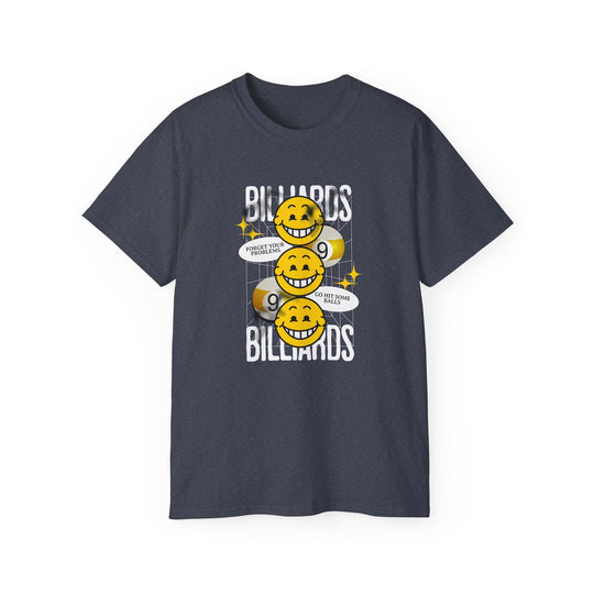 9 Ball Billiard Happiness - Unisex Cotton T-Shirt - BFLY BILLIARDS