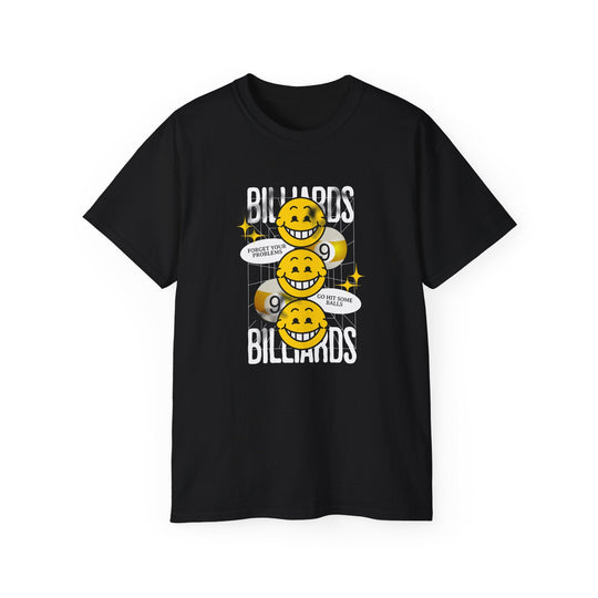 9 Ball Billiard Happiness - Unisex Cotton T-Shirt - BFLY BILLIARDS