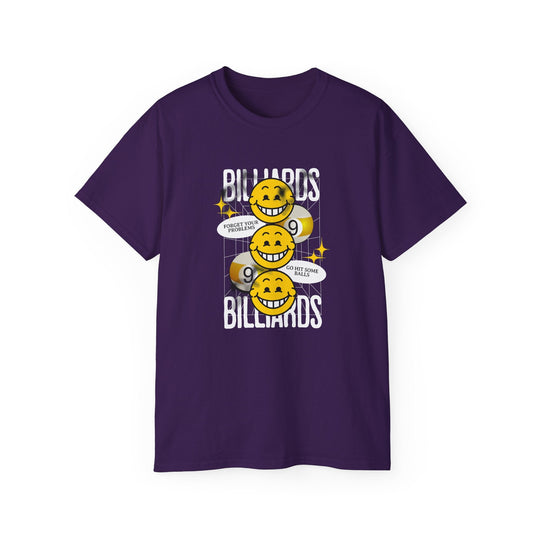 9 Ball Billiard Happiness - Unisex Cotton T-Shirt - BFLY BILLIARDS