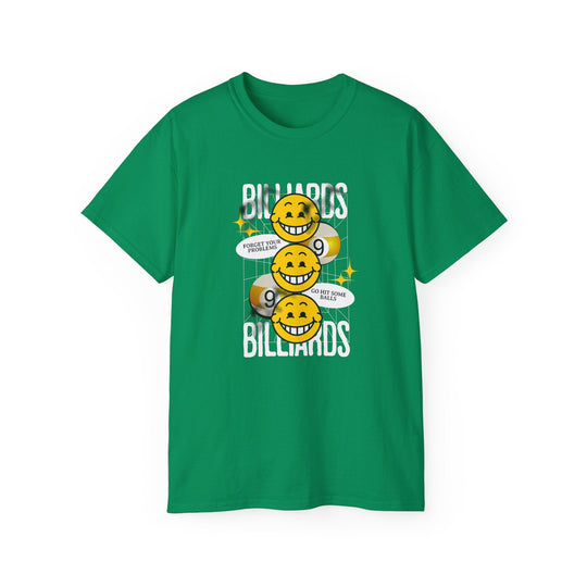 9 Ball Billiard Happiness - Unisex Cotton T-Shirt - BFLY BILLIARDS