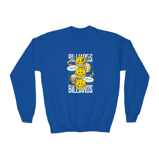 9 Ball Billiard Happiness - Unisex Youth Crewneck Sweatshirt - BFLY BILLIARDS