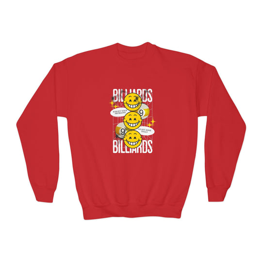 9 Ball Billiard Happiness - Unisex Youth Crewneck Sweatshirt - BFLY BILLIARDS