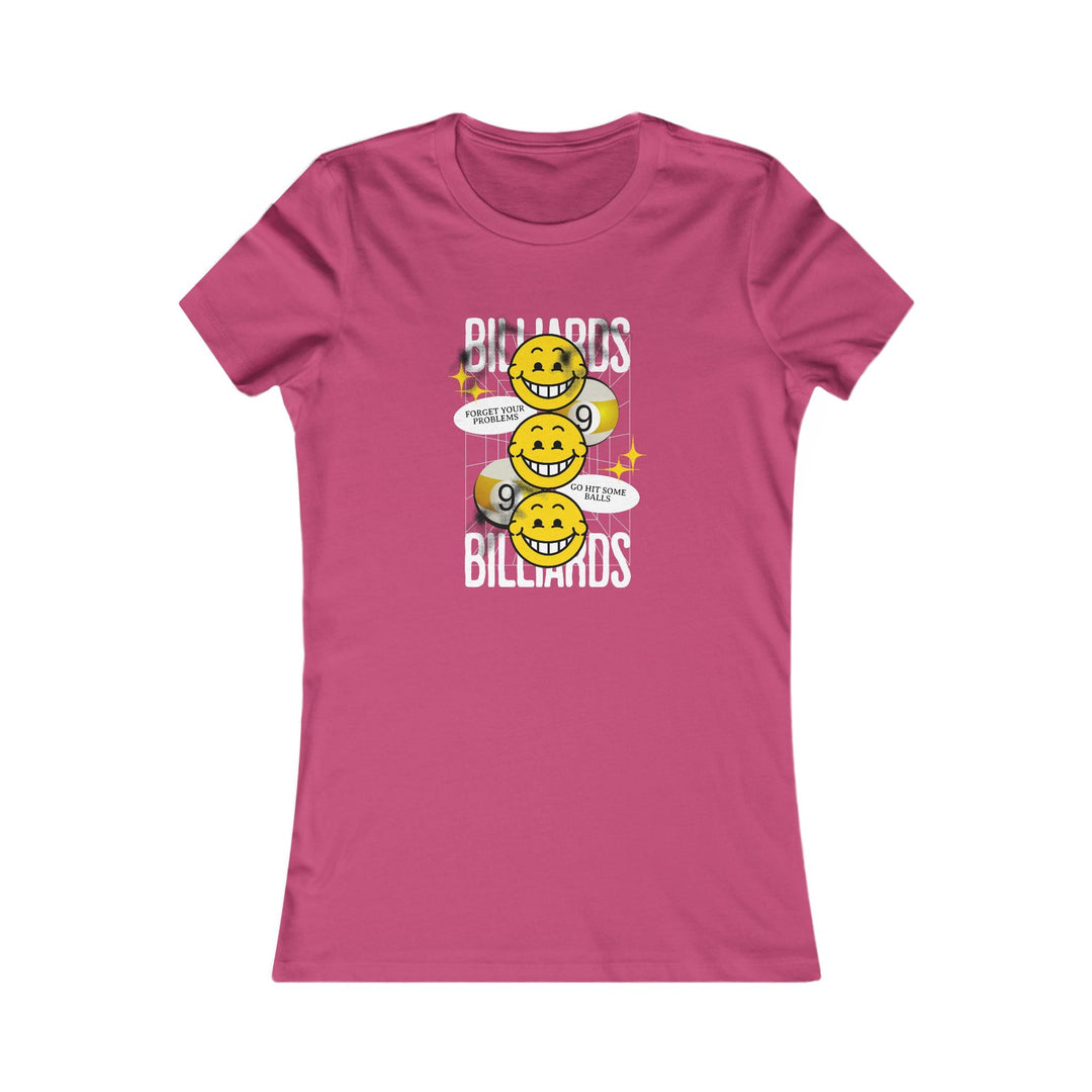 9 Ball Billiard Happiness - Women's Fitted Tee - BFLY BILLIARDS