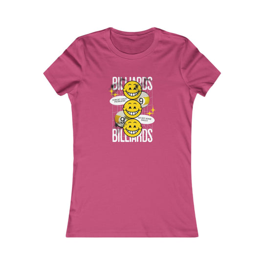 9 Ball Billiard Happiness - Women's Fitted Tee - BFLY BILLIARDS