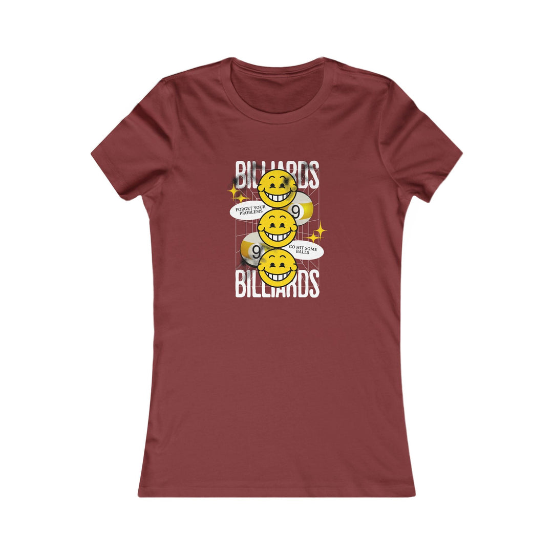 9 Ball Billiard Happiness - Women's Fitted Tee - BFLY BILLIARDS
