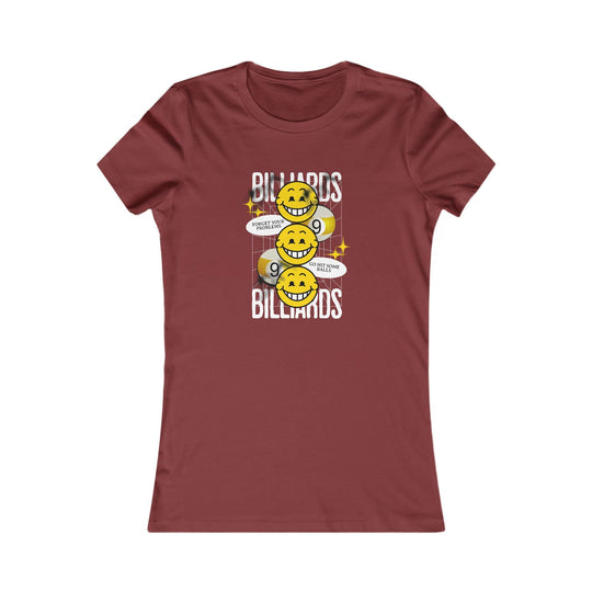9 Ball Billiard Happiness - Women's Fitted Tee - BFLY BILLIARDS