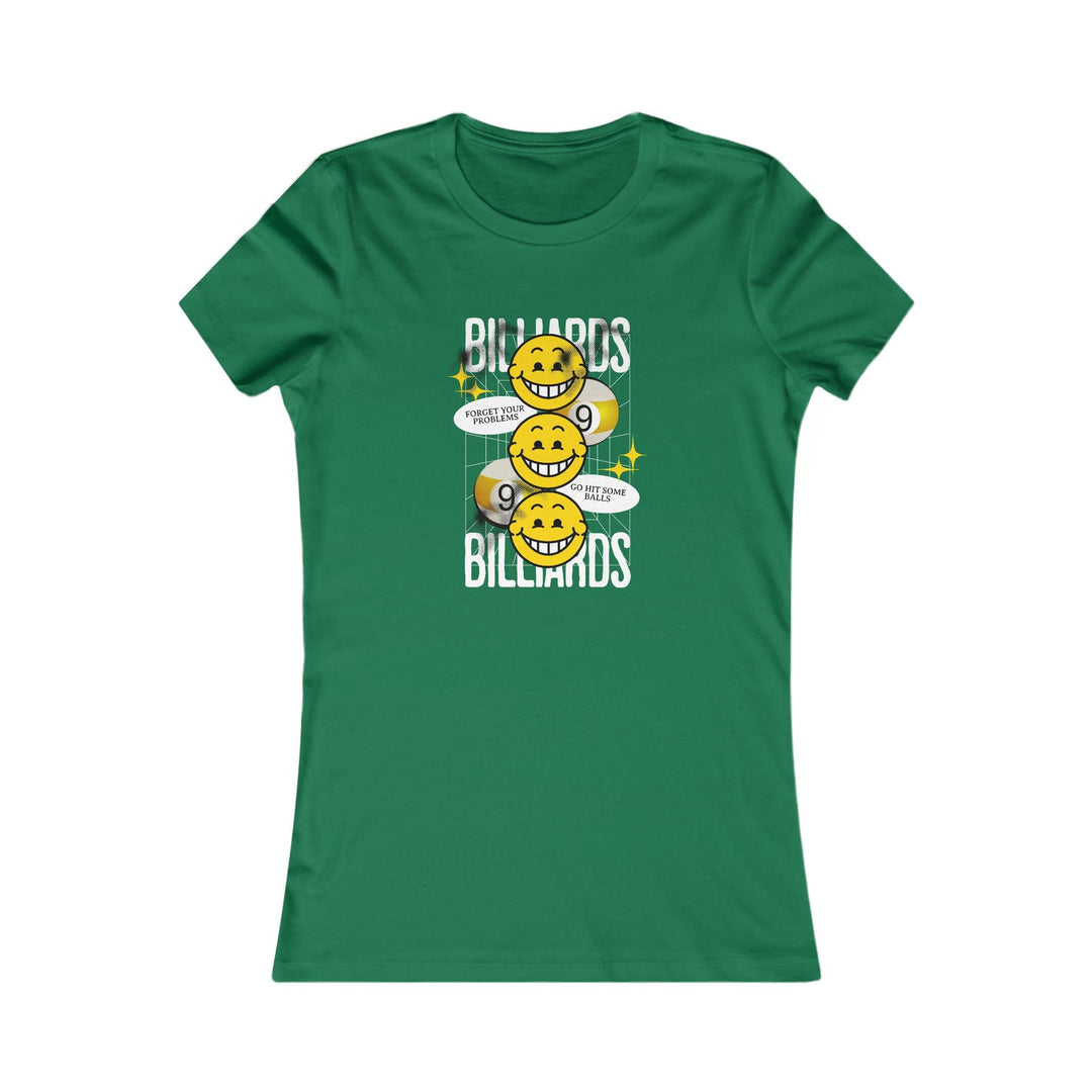 9 Ball Billiard Happiness - Women's Fitted Tee - BFLY BILLIARDS