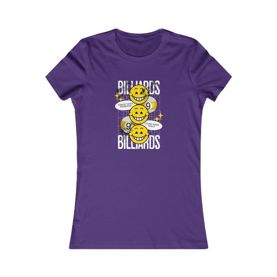 9 Ball Billiard Happiness - Women's Fitted Tee - BFLY BILLIARDS