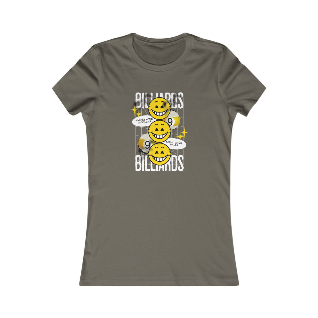 9 Ball Billiard Happiness - Women's Fitted Tee - BFLY BILLIARDS