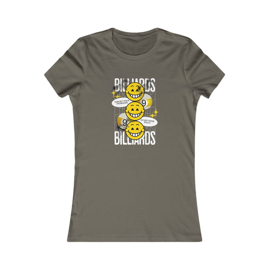 9 Ball Billiard Happiness - Women's Fitted Tee - BFLY BILLIARDS