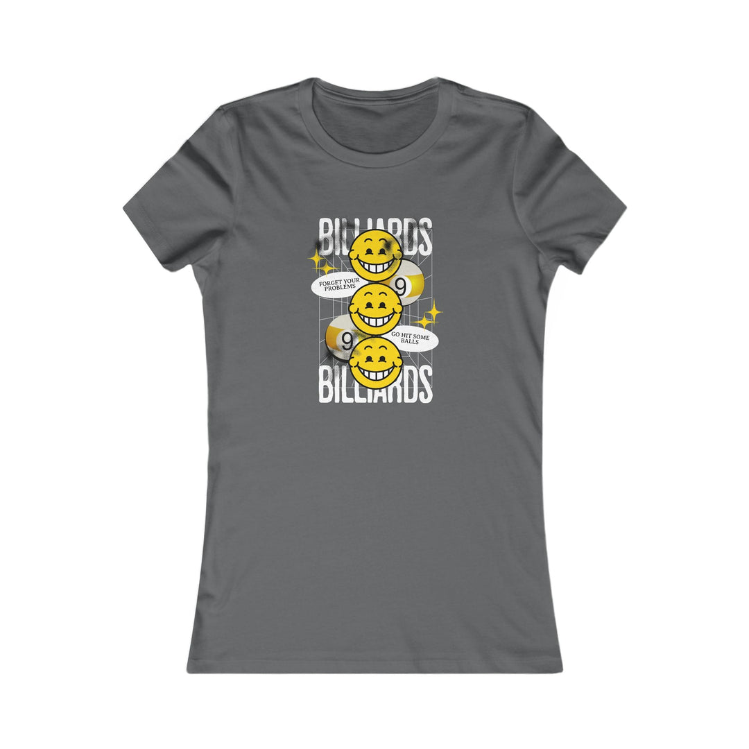9 Ball Billiard Happiness - Women's Fitted Tee - BFLY BILLIARDS