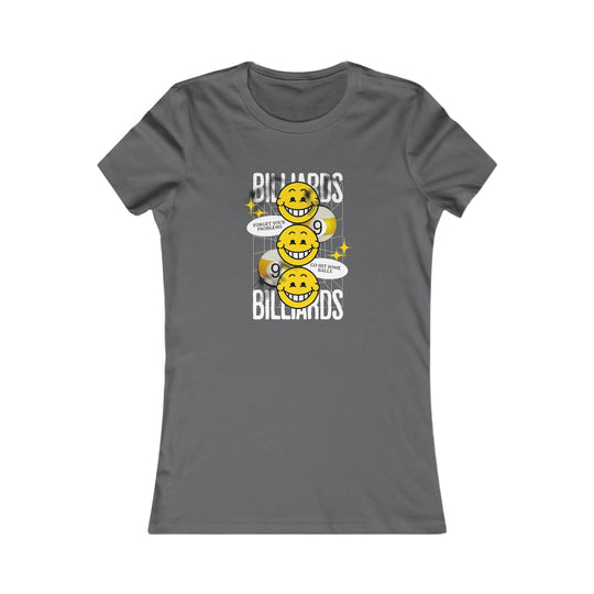 9 Ball Billiard Happiness - Women's Fitted Tee - BFLY BILLIARDS