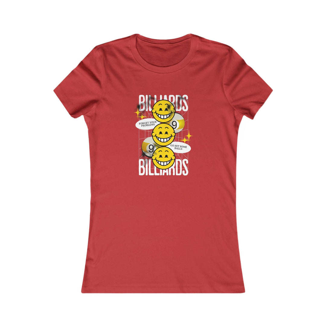9 Ball Billiard Happiness - Women's Fitted Tee - BFLY BILLIARDS