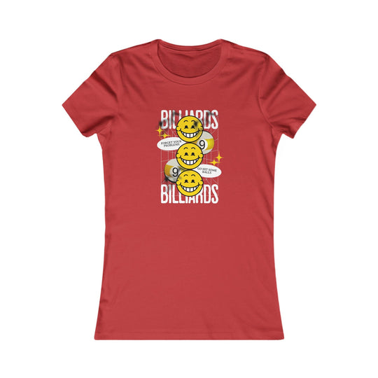 9 Ball Billiard Happiness - Women's Fitted Tee - BFLY BILLIARDS