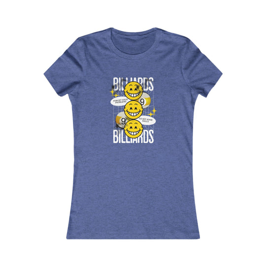 9 Ball Billiard Happiness - Women's Fitted Tee - BFLY BILLIARDS