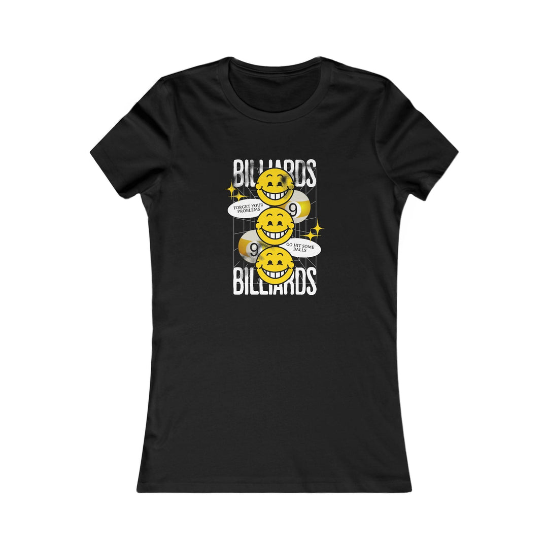 9 Ball Billiard Happiness - Women's Fitted Tee - BFLY BILLIARDS