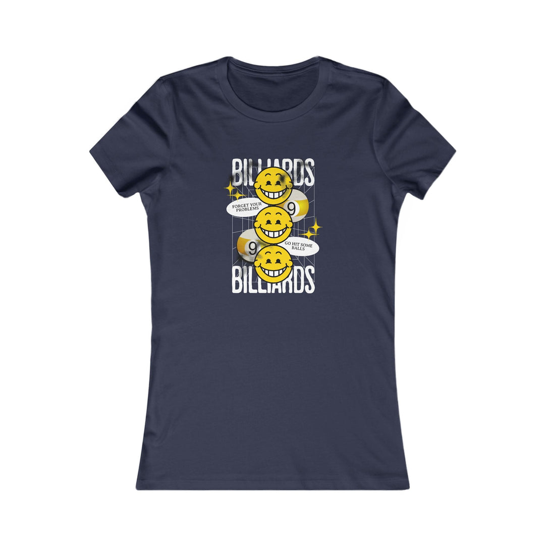 9 Ball Billiard Happiness - Women's Fitted Tee - BFLY BILLIARDS