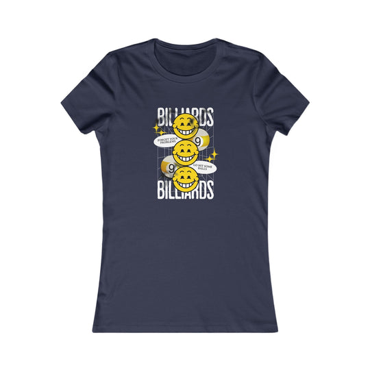 9 Ball Billiard Happiness - Women's Fitted Tee - BFLY BILLIARDS