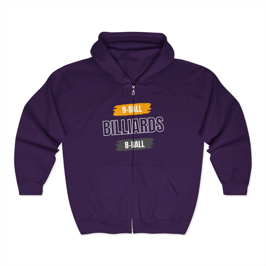 9 - Ball - Billiards - 8 Ball - Full Zip Hoodie - BFLY BILLIARDS