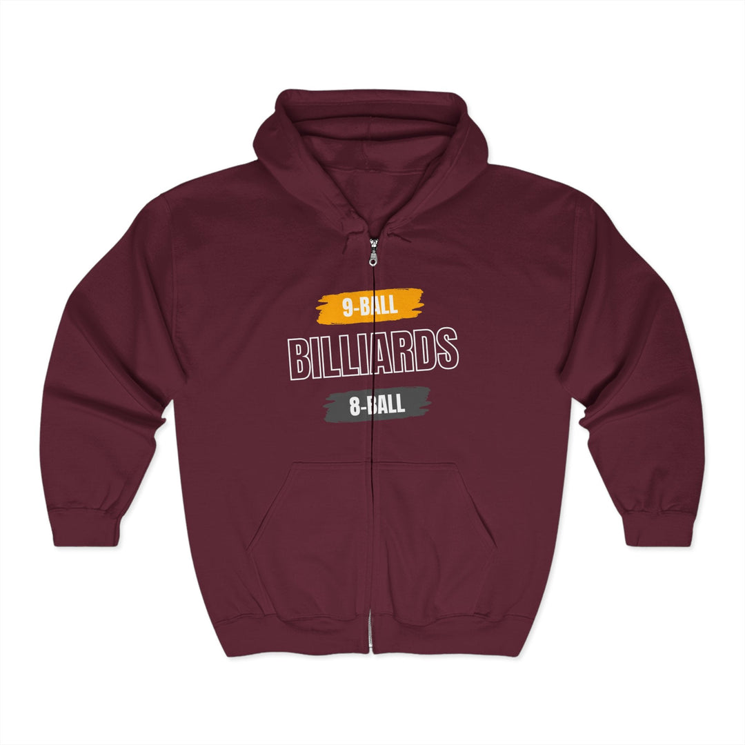 9 - Ball - Billiards - 8 Ball - Full Zip Hoodie - BFLY BILLIARDS