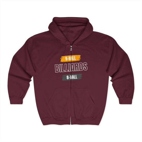 9 - Ball - Billiards - 8 Ball - Full Zip Hoodie - BFLY BILLIARDS