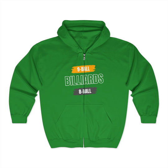 9 - Ball - Billiards - 8 Ball - Full Zip Hoodie - BFLY BILLIARDS