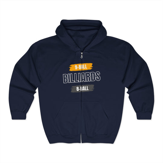 9 - Ball - Billiards - 8 Ball - Full Zip Hoodie - BFLY BILLIARDS