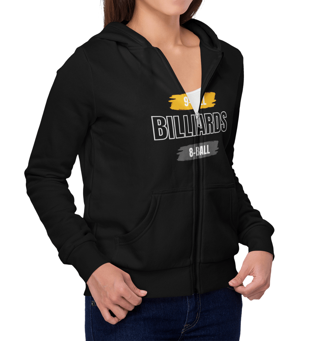 9 - Ball - Billiards - 8 Ball - Full Zip Hoodie - BFLY BILLIARDS