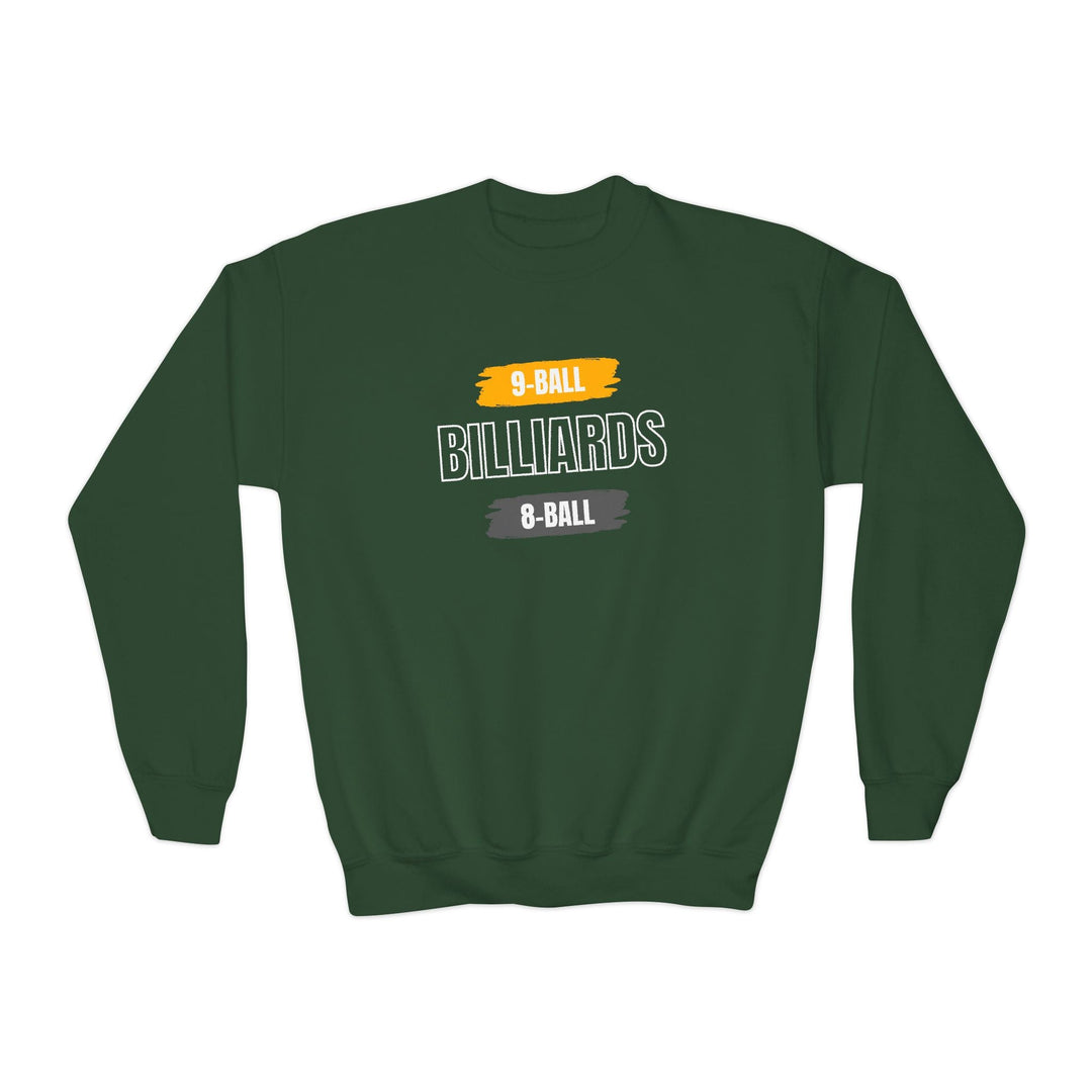 9 - Ball - Billiards - 8 Ball - Unisex Youth Crewneck Sweatshirt - BFLY BILLIARDS