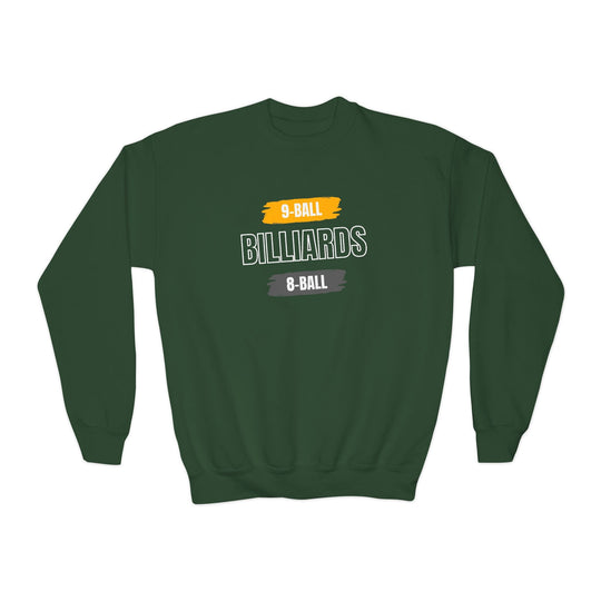 9 - Ball - Billiards - 8 Ball - Unisex Youth Crewneck Sweatshirt - BFLY BILLIARDS