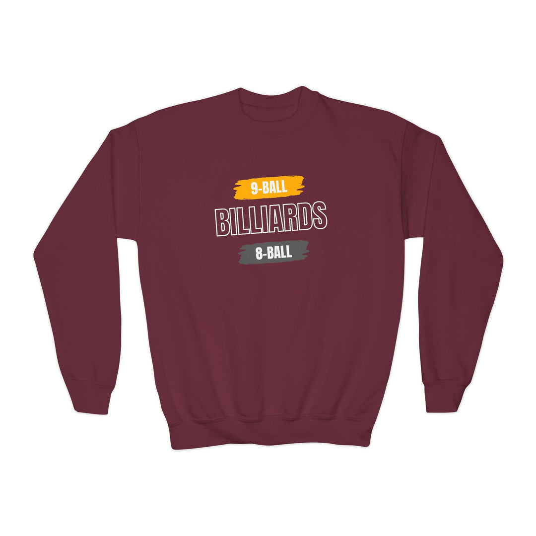 9 - Ball - Billiards - 8 Ball - Unisex Youth Crewneck Sweatshirt - BFLY BILLIARDS