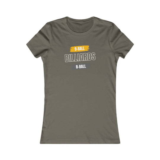 9 - Ball - Billiards - 8 Ball - Women's Fitted Tee - BFLY BILLIARDS