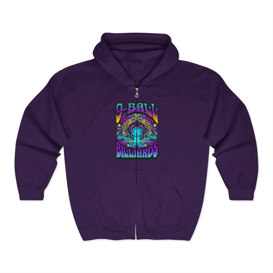 9 - Ball Billiards in Space - Full Zip Hoodie - BFLY BILLIARDS