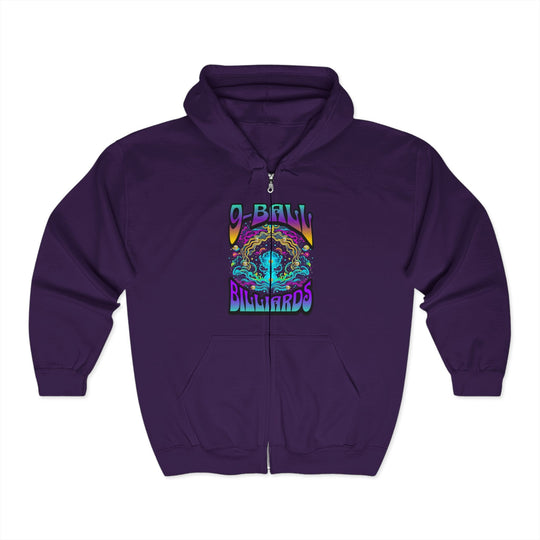 9 - Ball Billiards in Space - Full Zip Hoodie - BFLY BILLIARDS