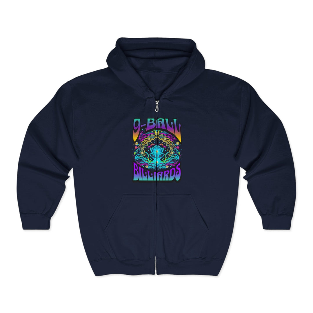 9 - Ball Billiards in Space - Full Zip Hoodie - BFLY BILLIARDS