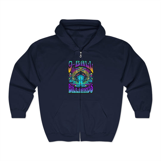9 - Ball Billiards in Space - Full Zip Hoodie - BFLY BILLIARDS