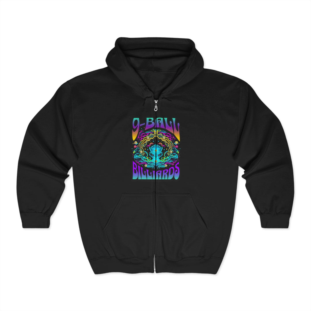 9 - Ball Billiards in Space - Full Zip Hoodie - BFLY BILLIARDS