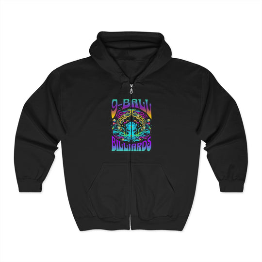 9 - Ball Billiards in Space - Full Zip Hoodie - BFLY BILLIARDS