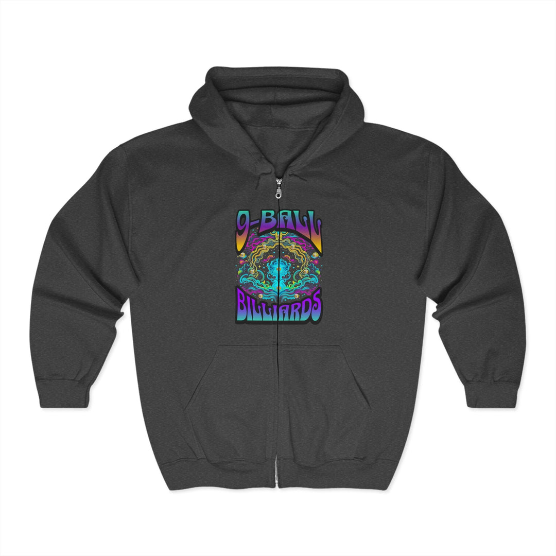 9 - Ball Billiards in Space - Full Zip Hoodie - BFLY BILLIARDS