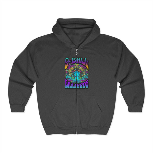 9 - Ball Billiards in Space - Full Zip Hoodie - BFLY BILLIARDS