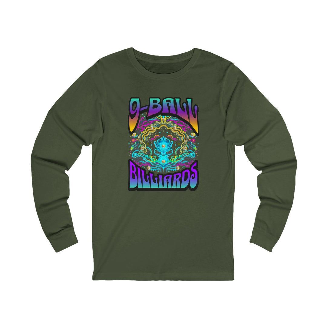 9 - Ball Billiards in Space - Unisex Long Sleeve Tee - BFLY BILLIARDS