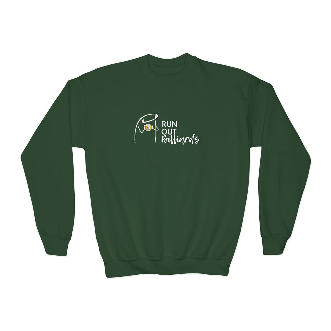 9 Ball Run Out Billiards - Unisex Youth Crewneck Sweatshirt - BFLY BILLIARDS