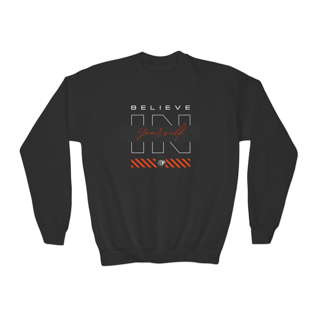 Believe in Yourself - 8 Ball - Unisex Youth Crewneck Sweatshirt - BFLY BILLIARDS