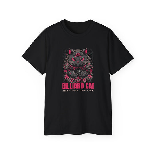Billiard 8 Ball Cat - Unisex Cotton T-Shirt - BFLY BILLIARDS