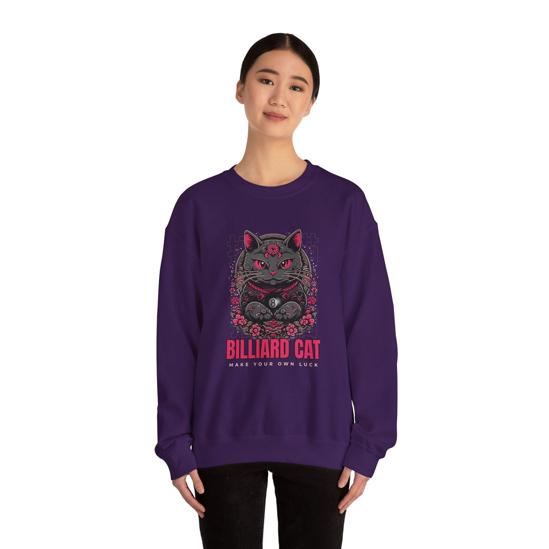 Billiard 8 Ball Cat - Unisex Crewneck Sweatshirt - BFLY BILLIARDS