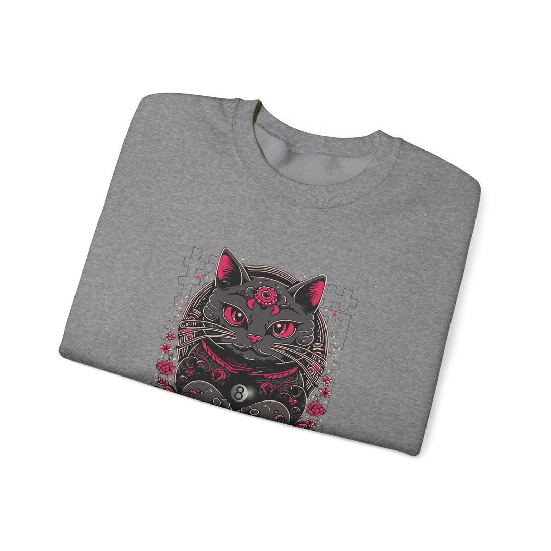 Billiard 8 Ball Cat - Unisex Crewneck Sweatshirt - BFLY BILLIARDS