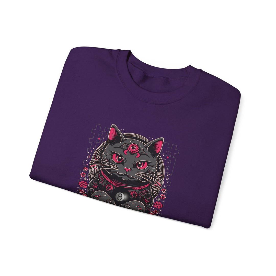 Billiard 8 Ball Cat - Unisex Crewneck Sweatshirt - BFLY BILLIARDS
