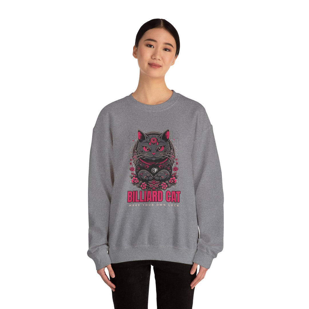 Billiard 8 Ball Cat - Unisex Crewneck Sweatshirt - BFLY BILLIARDS