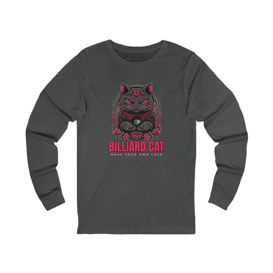 Billiard 8 Ball Cat - Unisex Long Sleeve Tee - BFLY BILLIARDS
